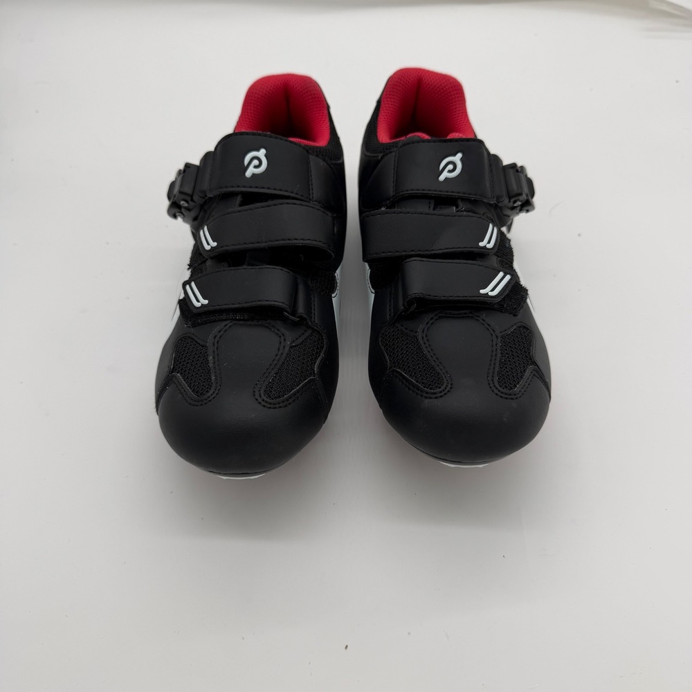 Peloton Cycling Shoes Black White Red EU 39 with Look Delta Cleats PLTN-01